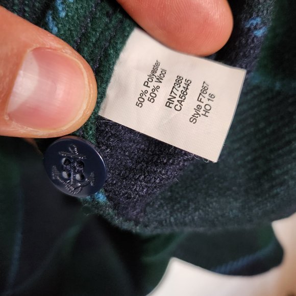 J Crew Wool Shirt - Large - Navy Green Blue Plaid - Picture 10 of 14